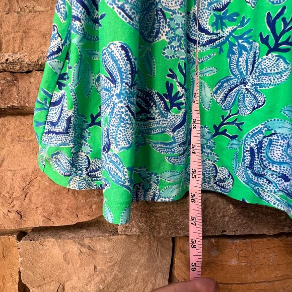 LILLY PULITZER Cabana Keepin It Reel Malone Blue Green Maxi Tiered Dress L - Picture 15 of 15